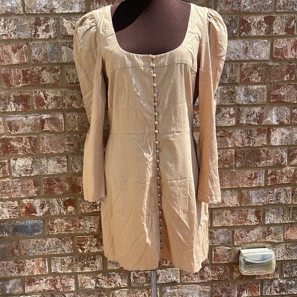 NWT Intermix Exclusive St. Roche Sandrine Cotton Tan Mini Dress Size XL - Picture 8 of 15